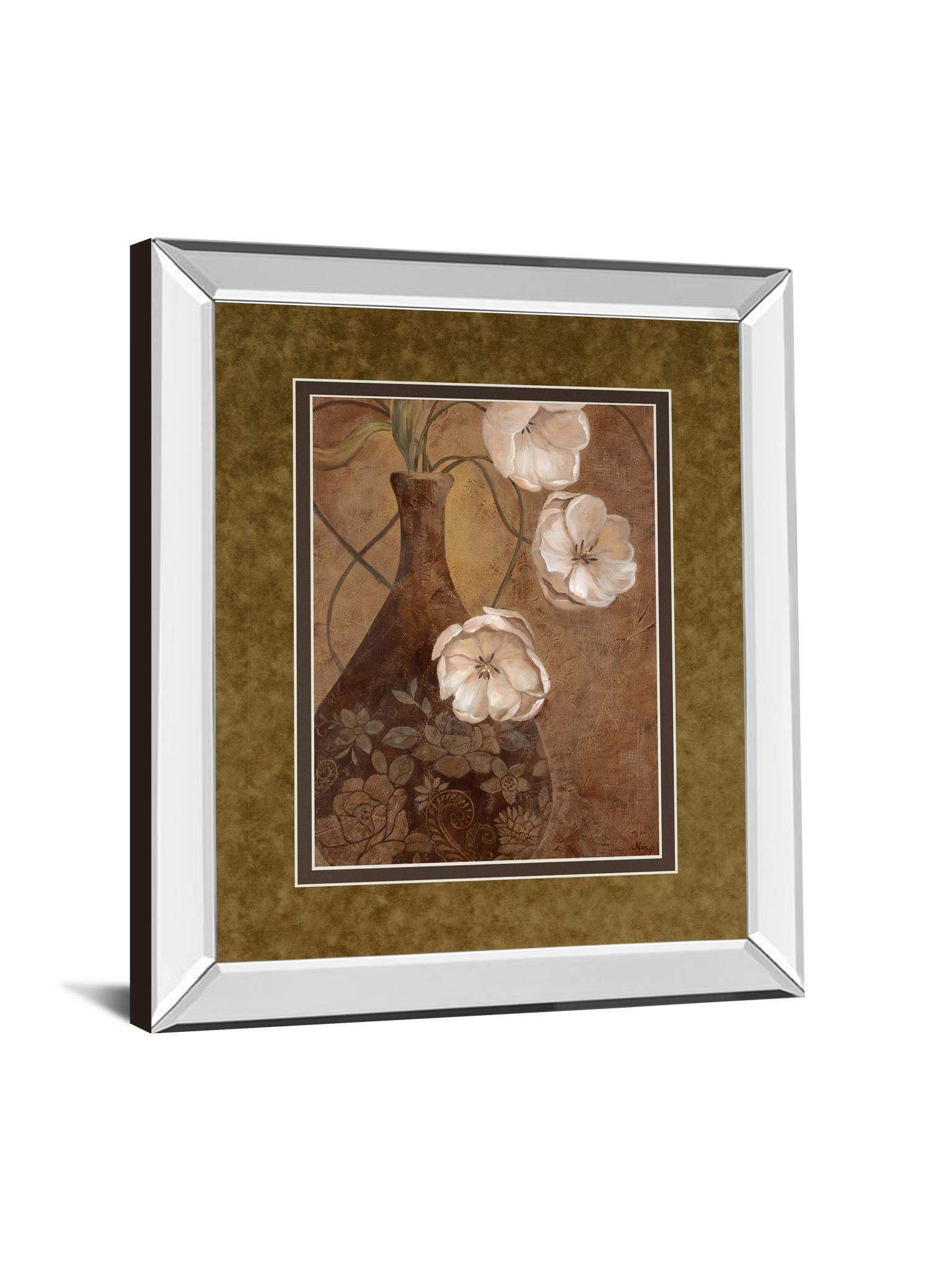 Mirrored Frame Flores En Umber I By Nan 34X40 Mirror Frame Print