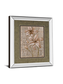 Mirrored Frame Ilies On Silver Ii By Vivian Flasch 34X40 Mirror Frame Print