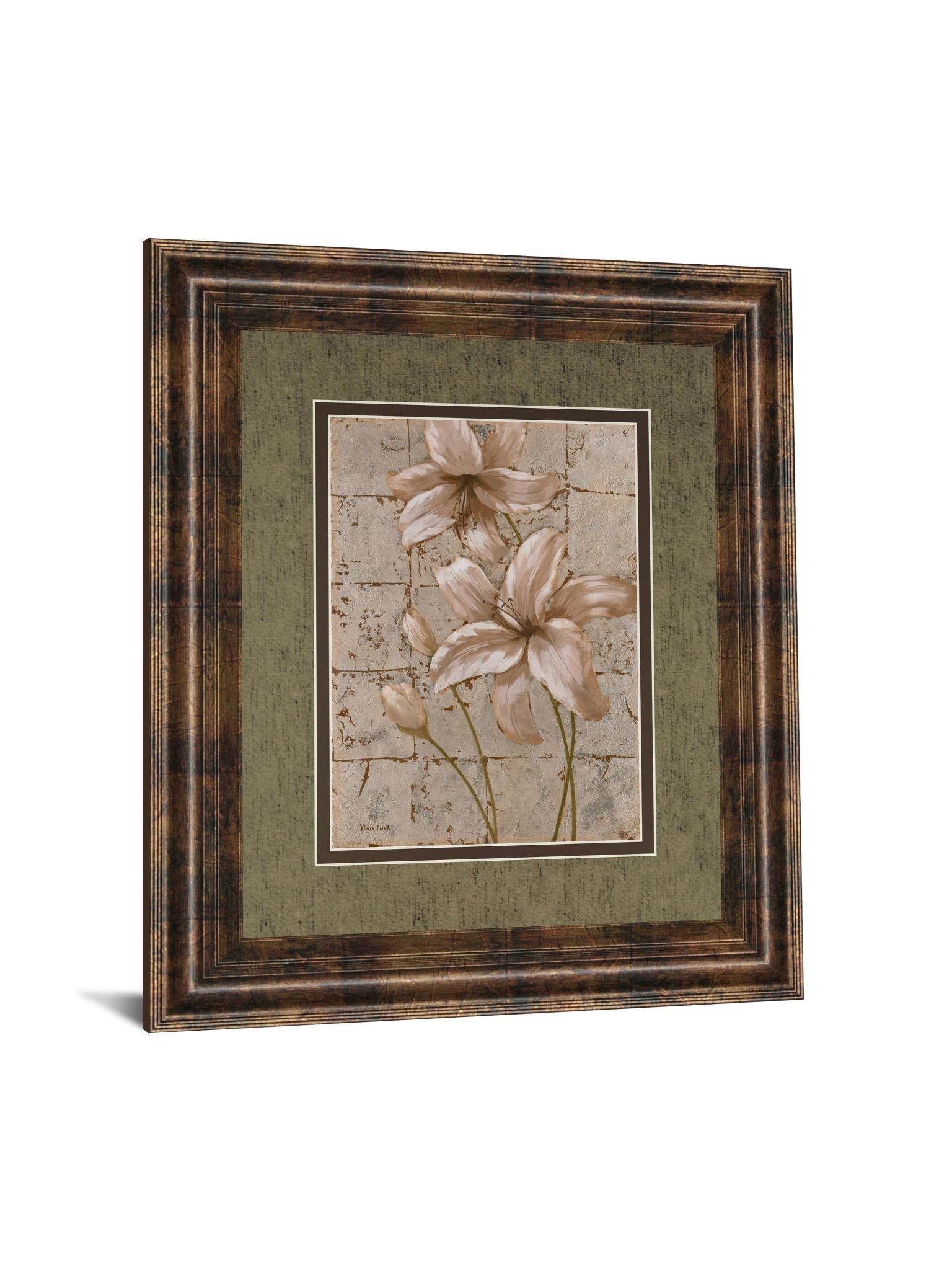Ilies On Silver Ii By Vivian Flasch 34X40 Framed Print