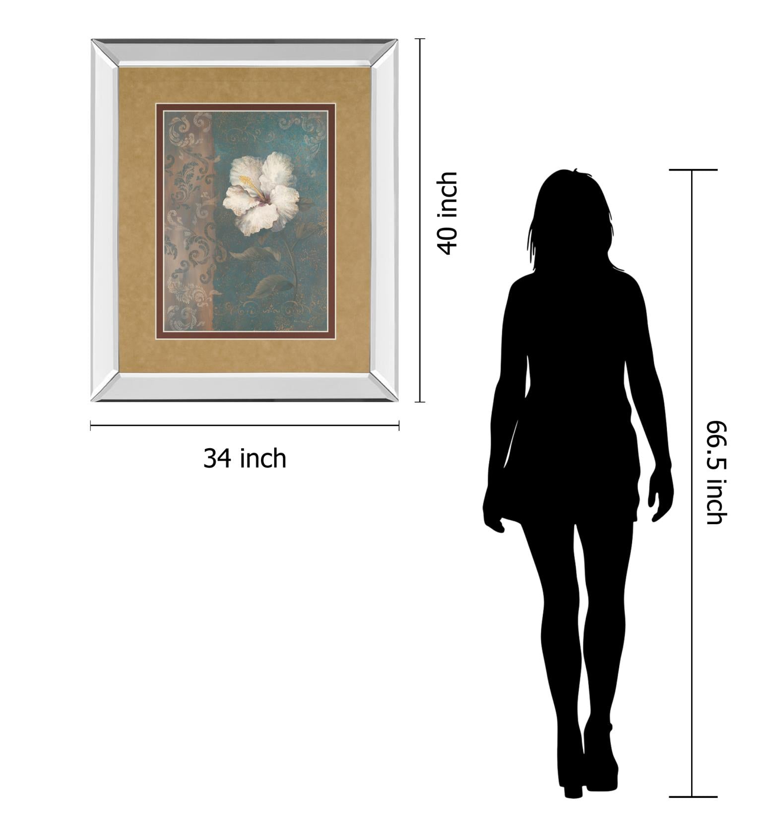 Mirrored Frame Floral Trans Ii By Vivian Flasch 34X40 Mirror Frame Print