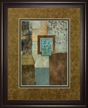 Petites Fleurs Sur Le Bleu Ii By Norm Olson 34X40 Framed Print
