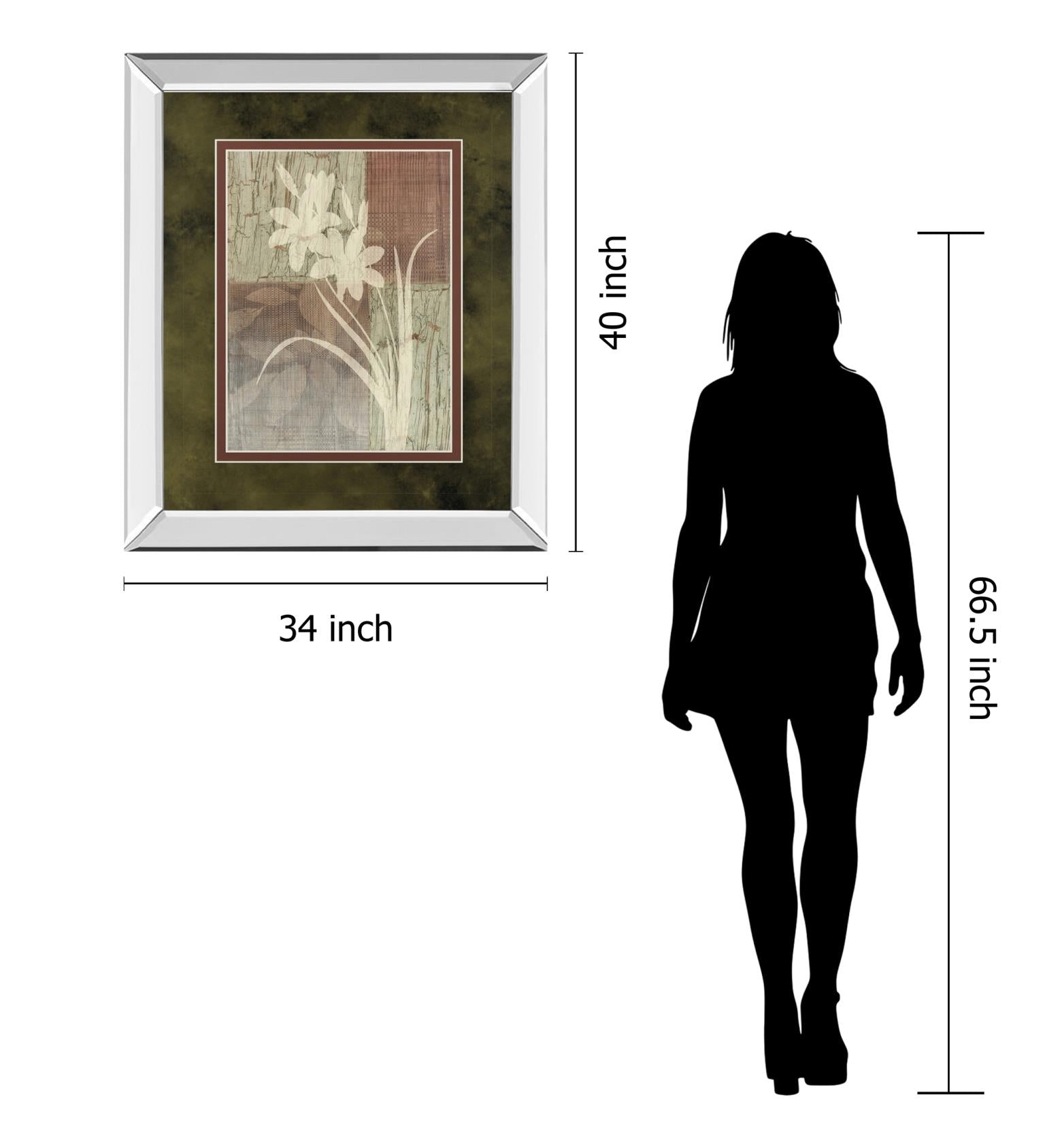 Mirrored Frame Lily Silhouette By Various 34X40 Mirror Frame Print