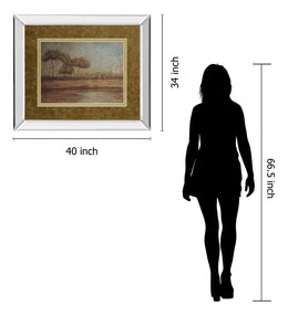 Mirrored Frame Woodland Santuary By Veronica Faust 34X40 Mirror Frame Print