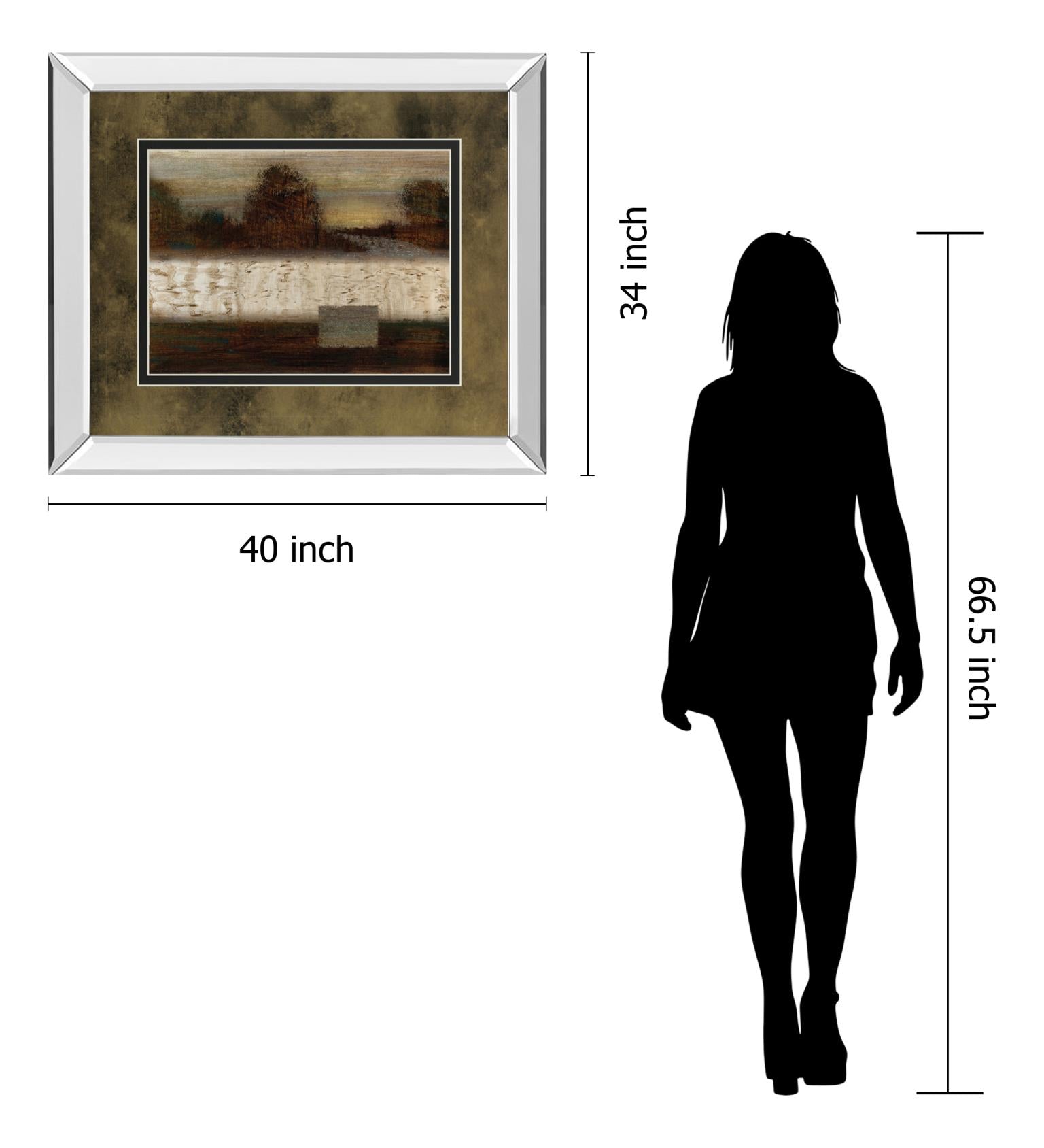 Mirrored Frame Secluded Forest By Roxi Gray 34X40 Mirror Frame Print