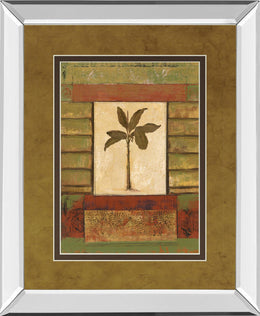 Mirrored Frame Classic Palm Ii By Rebecca Burton 34X40 Mirror Frame Print
