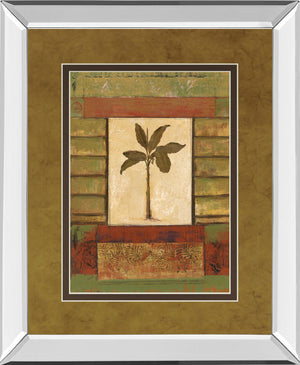 Mirrored Frame Classic Palm Ii By Rebecca Burton 34X40 Mirror Frame Print