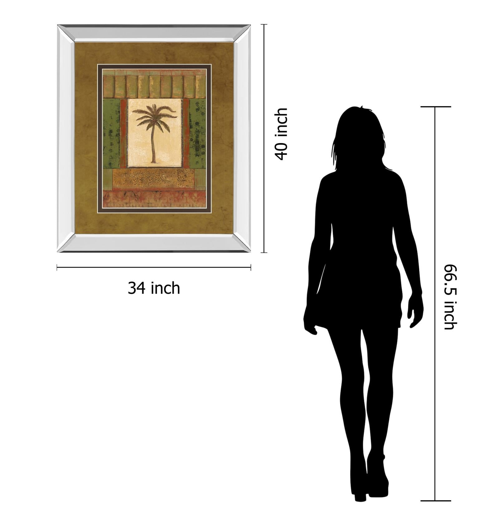 Mirrored Frame Classic Palm I By Rebecca Burton 34X40 Mirror Frame Print