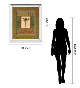 Mirrored Frame Classic Palm I By Rebecca Burton 34X40 Mirror Frame Print