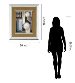 Mirrored Frame Blue Notes Ii By Kimberly Poloson 34X40 Mirror Frame Print