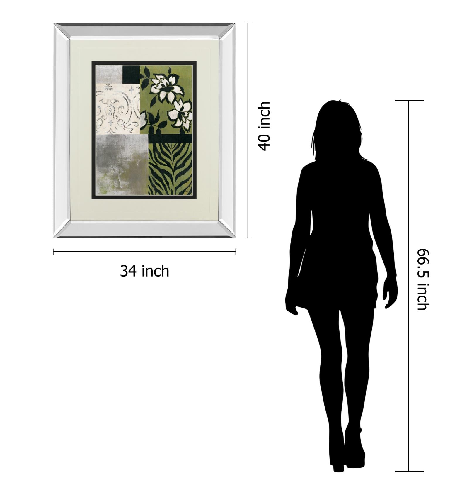 Mirrored Frame Playing With Patterns Ii By Cheryl Martin 34X40 Mirror Frame Print