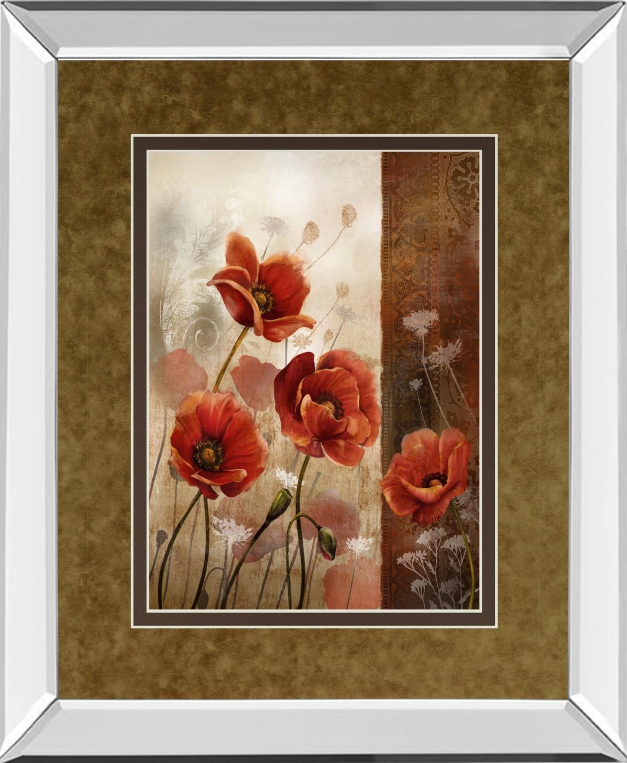Mirrored Frame Wild Poppies Ii By Conrad Knutsen 34X40 Mirror Frame Print