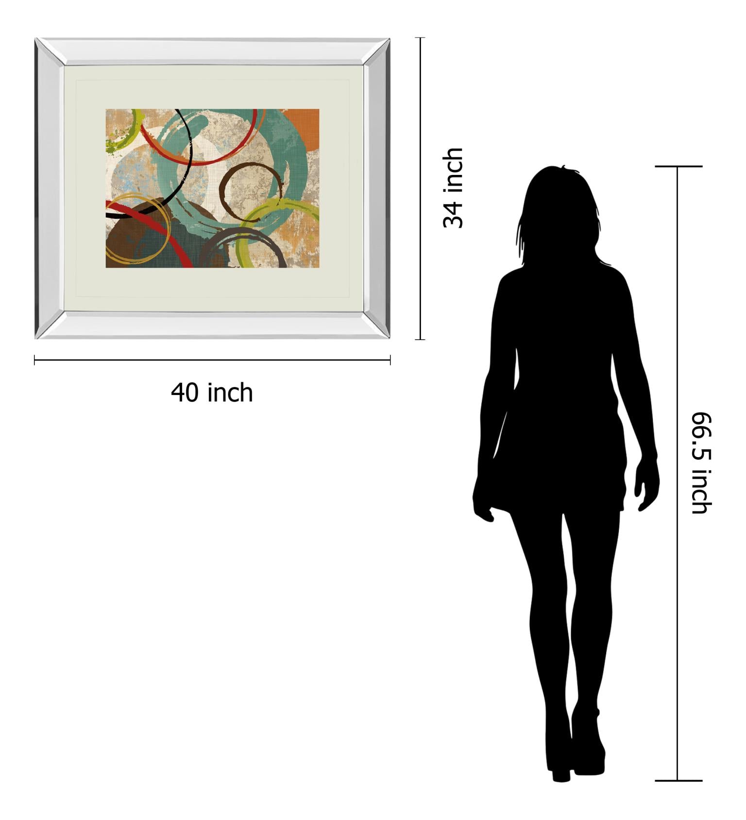 Mirrored Frame Away We Go Ii By Katrina Craven 34X40 Mirror Frame Print