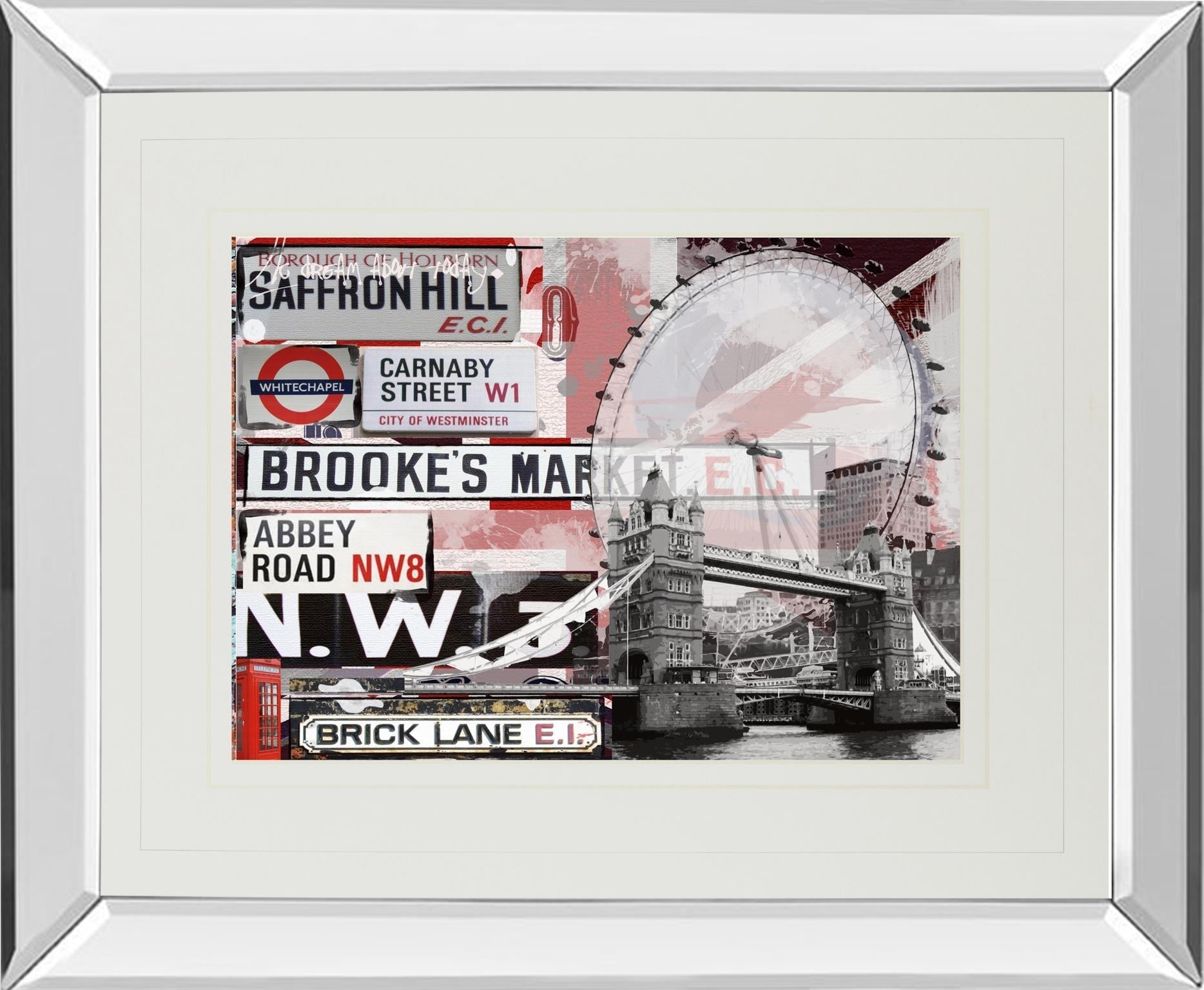 Mirrored Frame Saffron Hill By Andrew Cotton 34X40 Mirror Frame Print