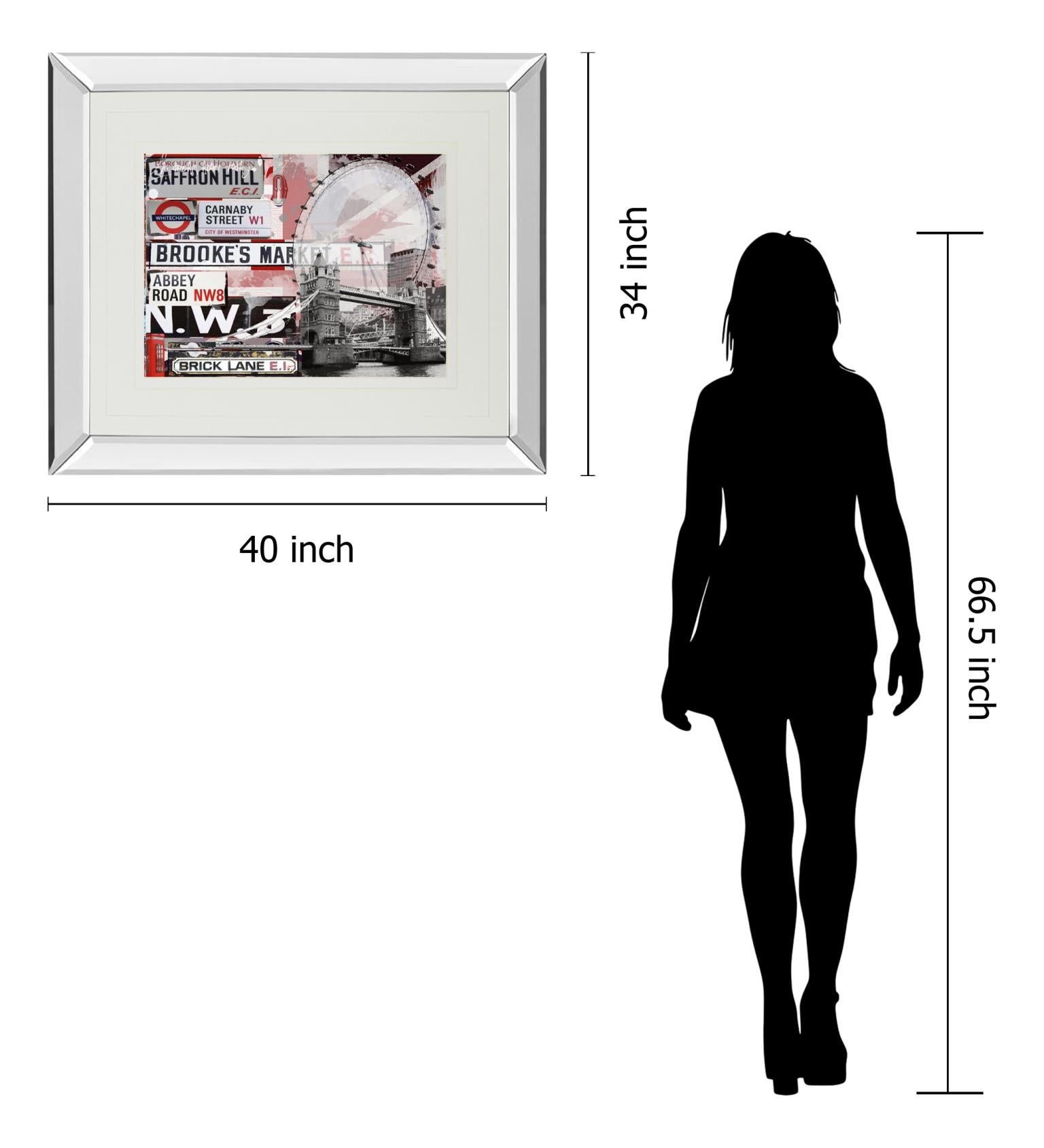 Mirrored Frame Saffron Hill By Andrew Cotton 34X40 Mirror Frame Print