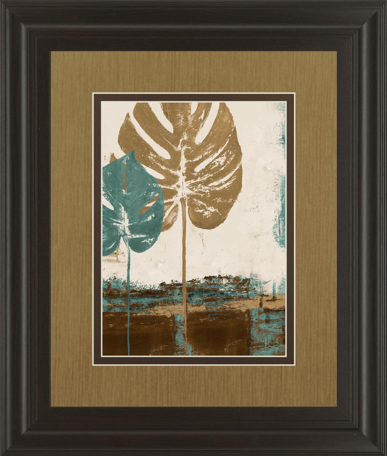 Blue Leaves Ii By Patricia Pinto 34X40 Framed Print