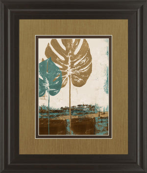 Blue Leaves Ii By Patricia Pinto 34X40 Framed Print