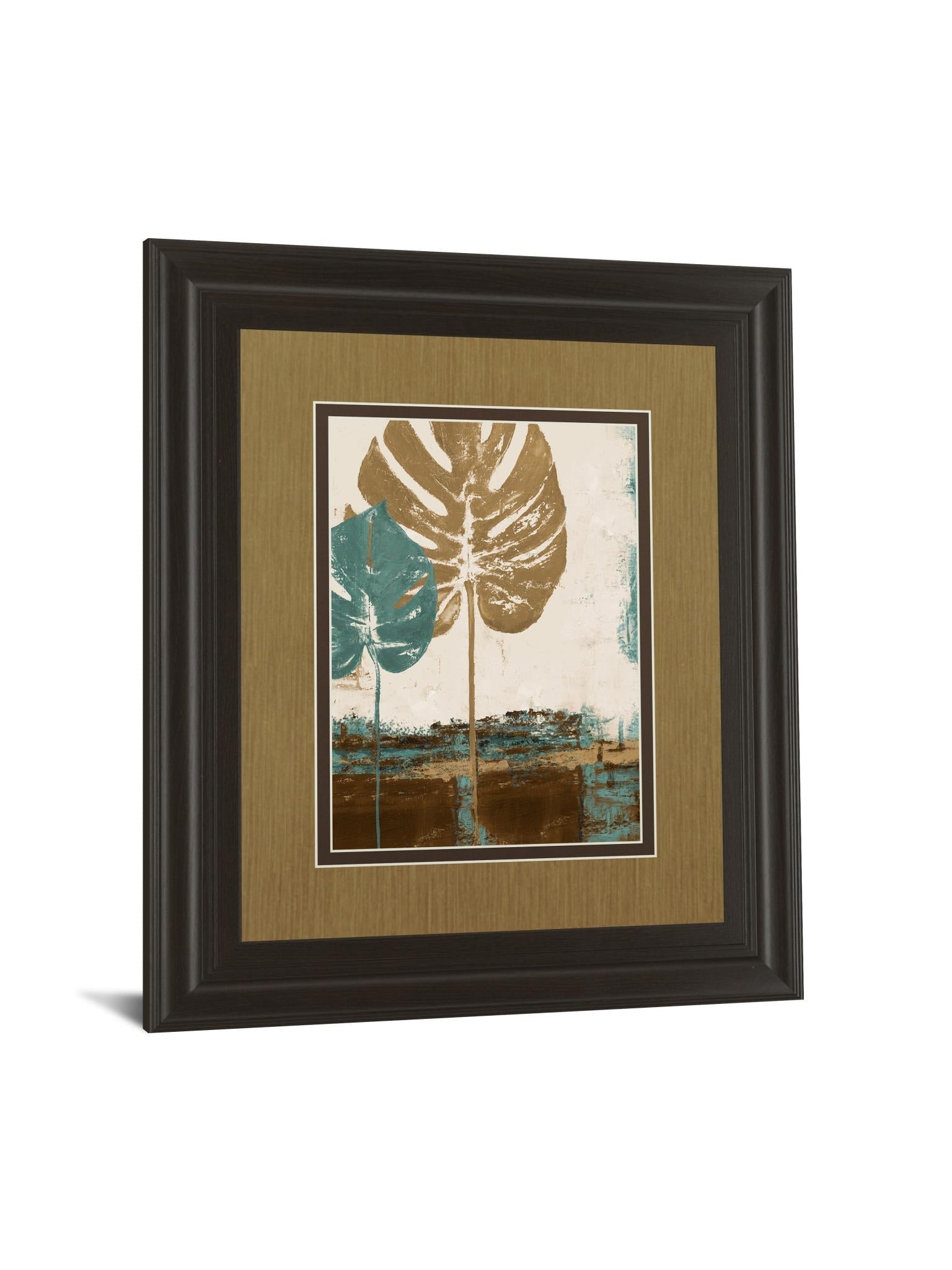 Blue Leaves Ii By Patricia Pinto 34X40 Framed Print