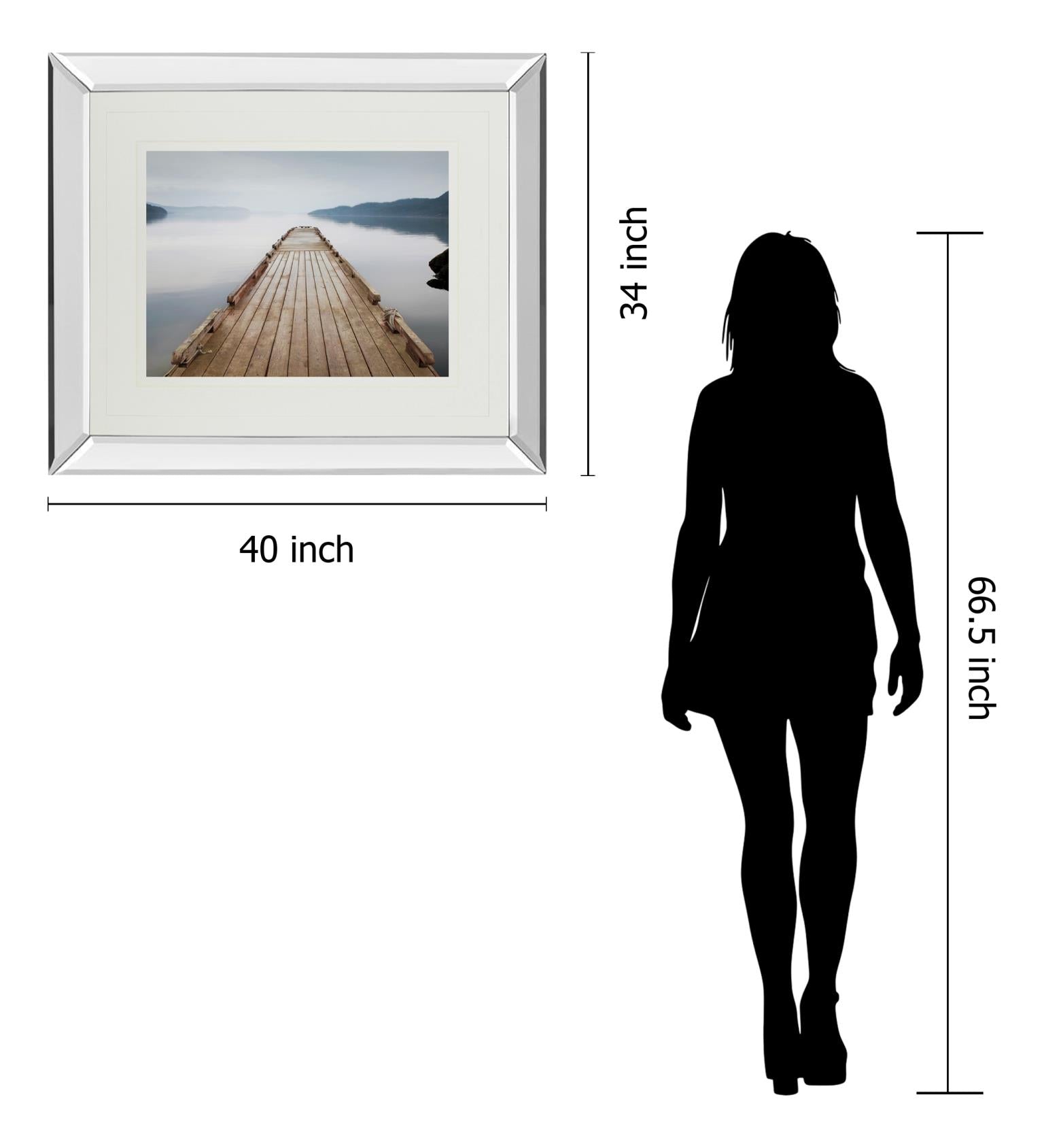 Mirrored Frame Off Orcas Island By Michael Cahill 34X40 Mirror Frame Print