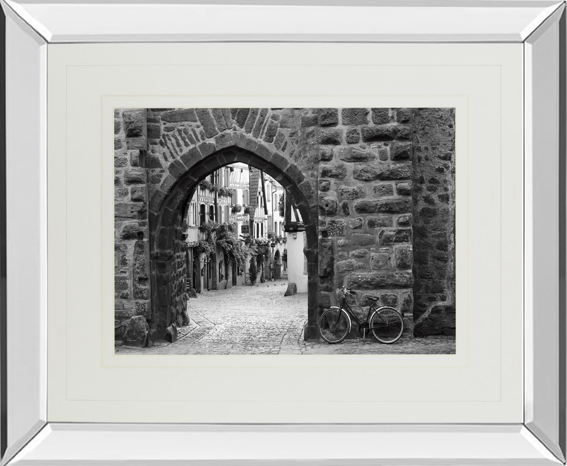 Mirrored Frame Bicycle Of Riquewihr By Monte Nagler 34X40 Mirror Frame Print