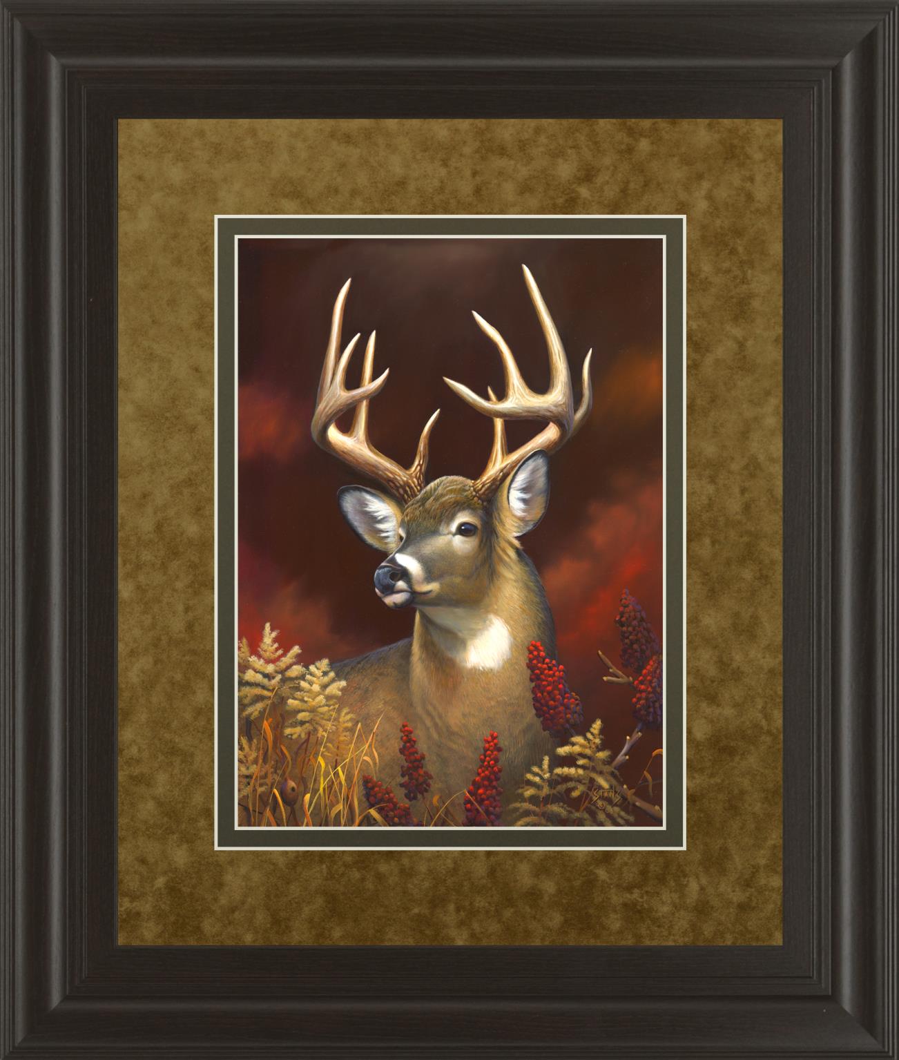 Deer Portrait By Leo Stans 34X40 Framed Print