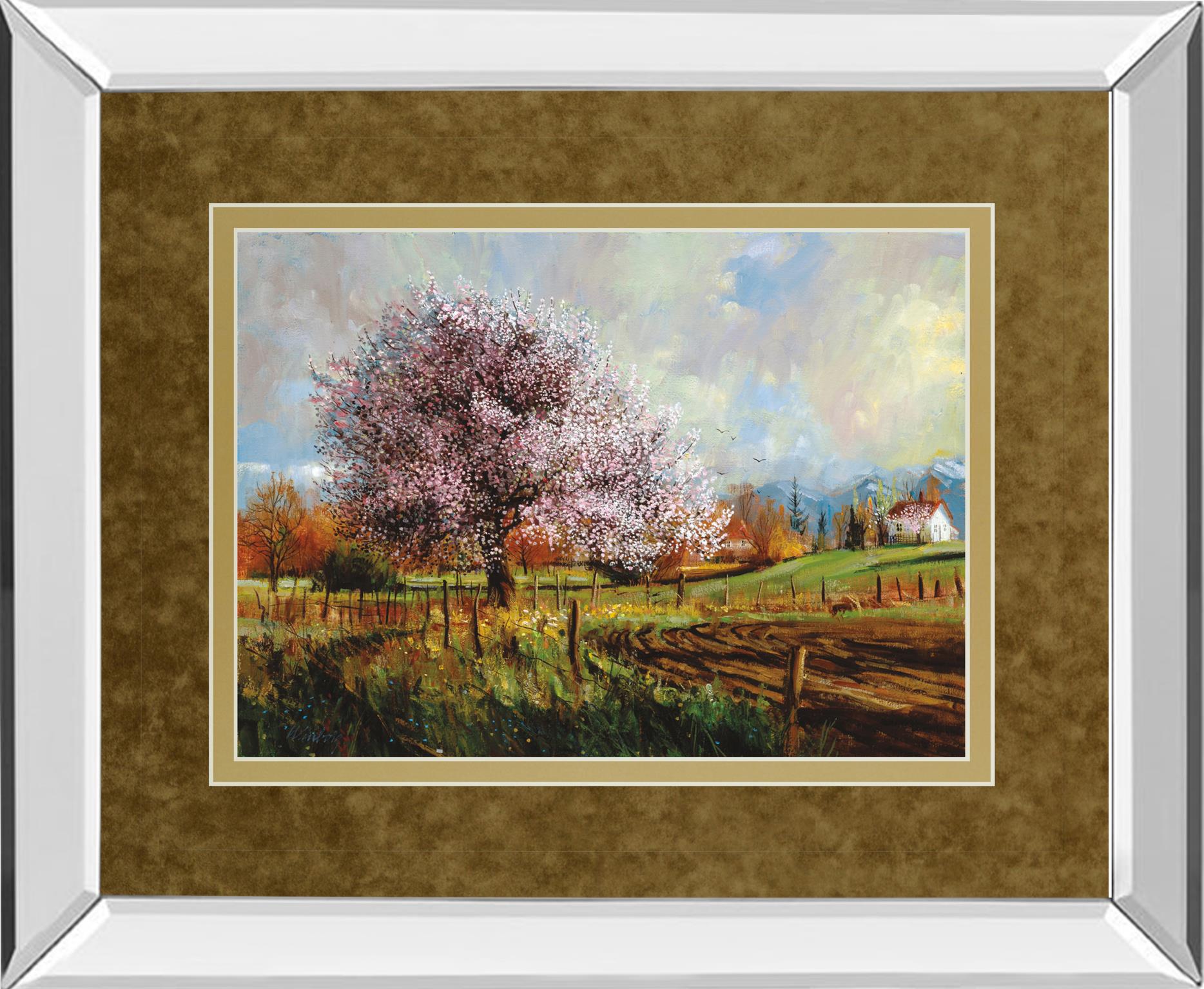 Mirrored Frame Spring Blossoms By Larry Winborg 34X40 Mirror Frame Print