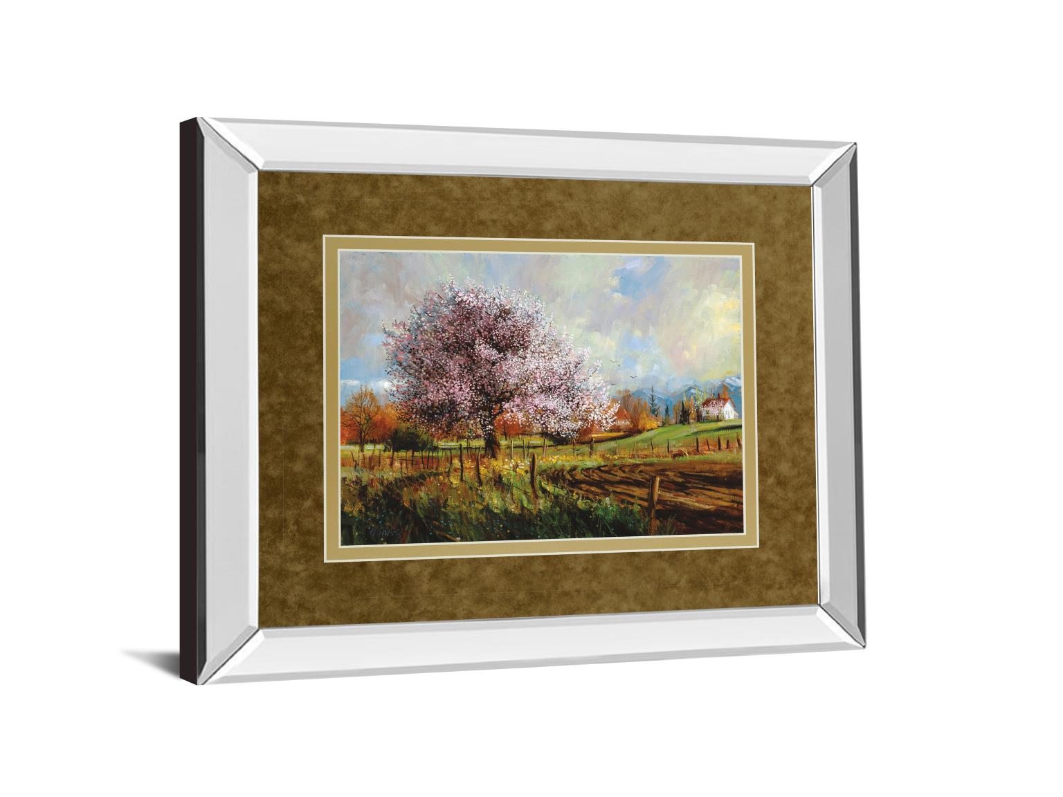 Mirrored Frame Spring Blossoms By Larry Winborg 34X40 Mirror Frame Print