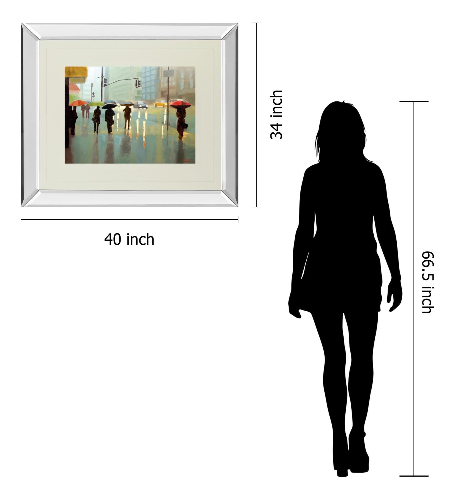 Mirrored Frame New York Reality By Tate Hamilton 34X40 Mirror Frame Print