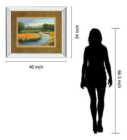 Mirrored Frame California Orange By Julie Peterson 34X40 Mirror Frame Print