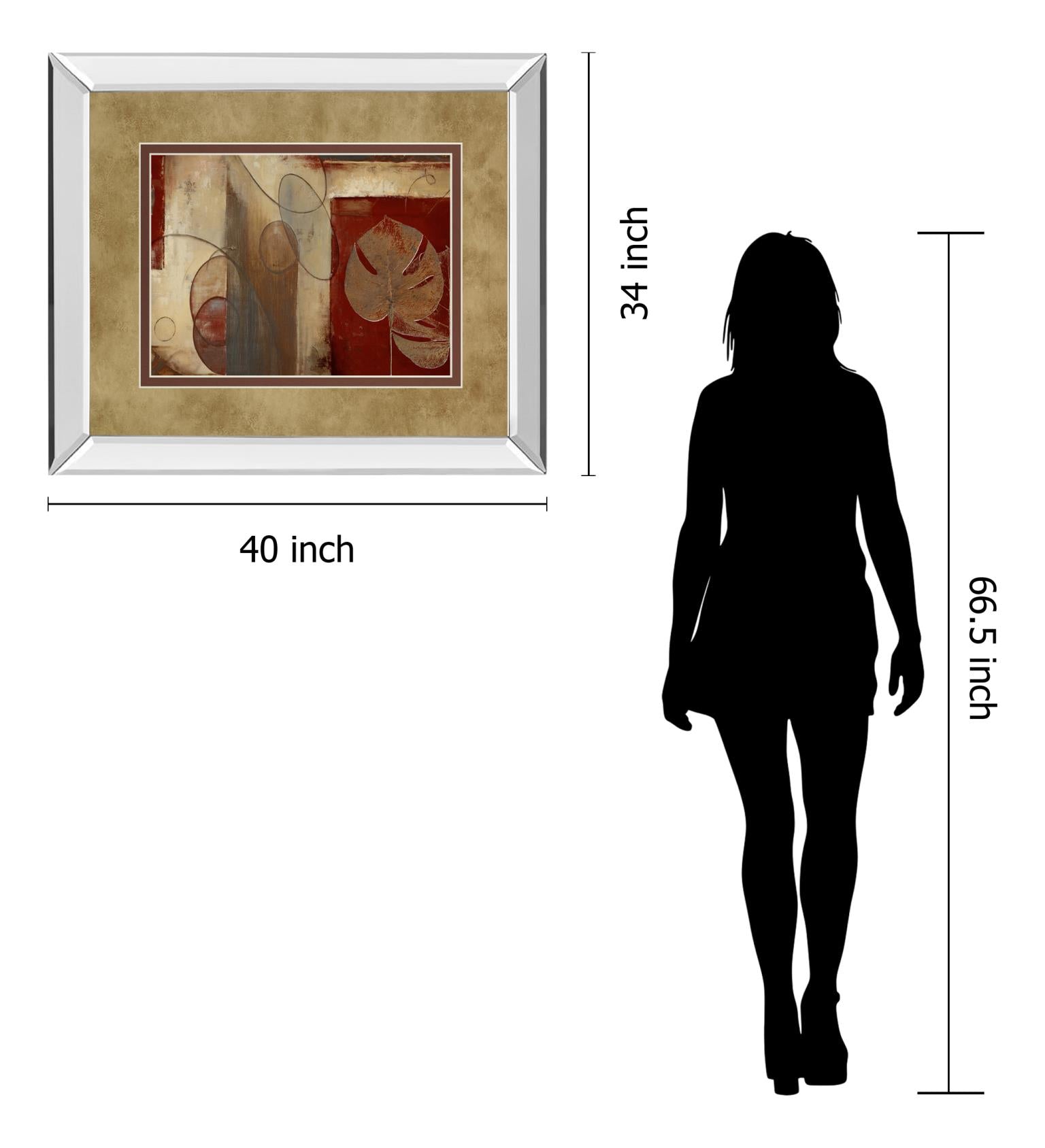 Mirrored Frame Inspiration In Crimson By Patricia Pinto 34X40 Mirror Frame Print