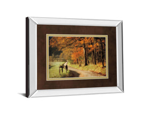 Mirrored Frame Autumns Morning Light By D. Burt 34X40 Mirror Frame Print