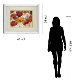 Mirrored Frame Happy Flowers By Katrina Craven 34X40 Mirror Frame Print