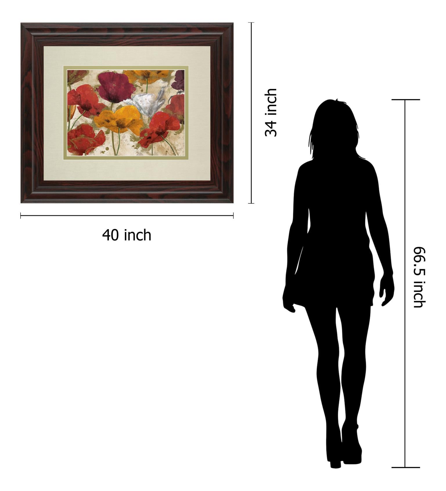 Happy Flowers By Katrina Craven 34X40 Framed Print