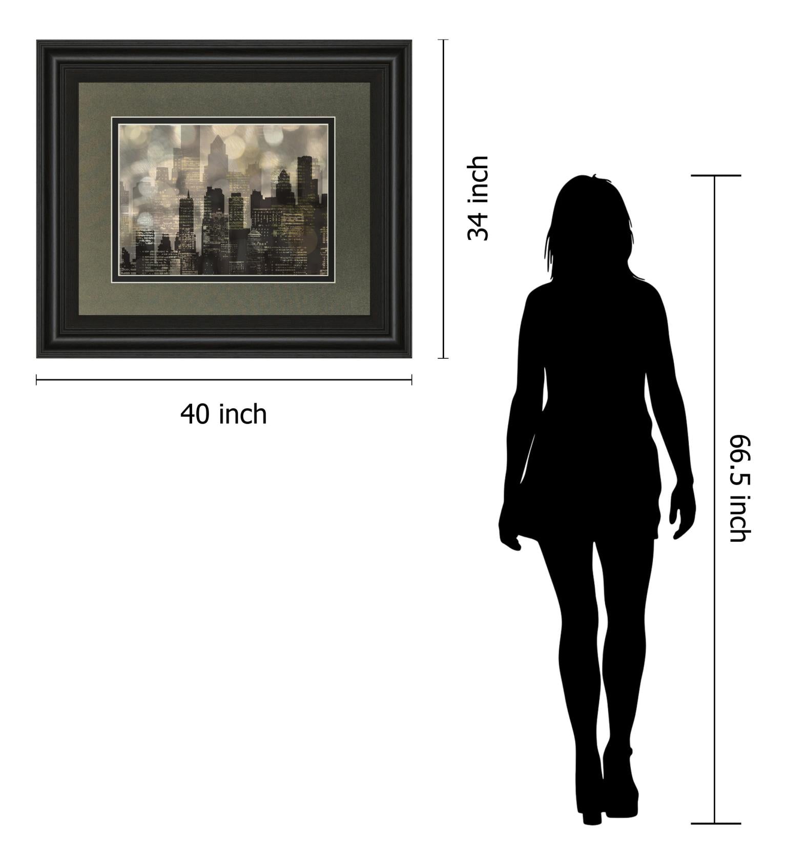 City Lights By Katrina Craven 34X40 Framed Print