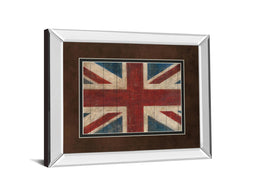 Mirrored Frame Union Jack By Avery Tillman 34X40 Mirror Frame Print