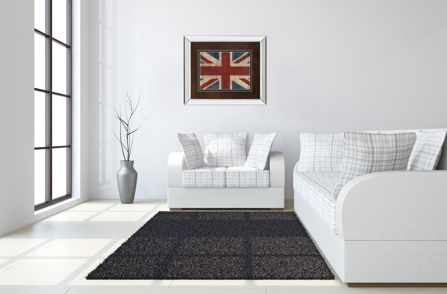 Mirrored Frame Union Jack By Avery Tillman 34X40 Mirror Frame Print