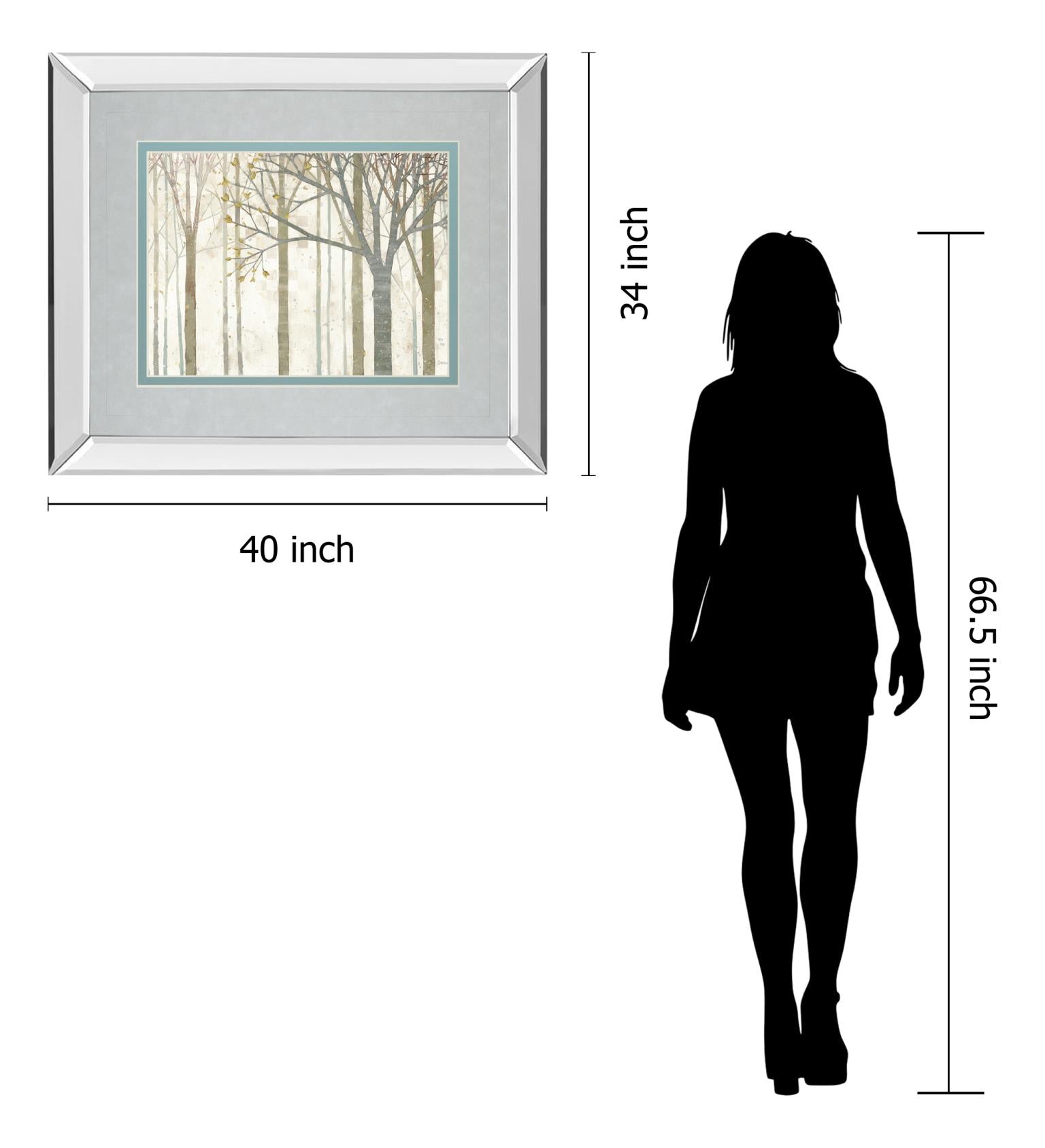 Mirrored Frame In Springtime No Border By Katherine Lowell 34X40 Mirror Frame Print