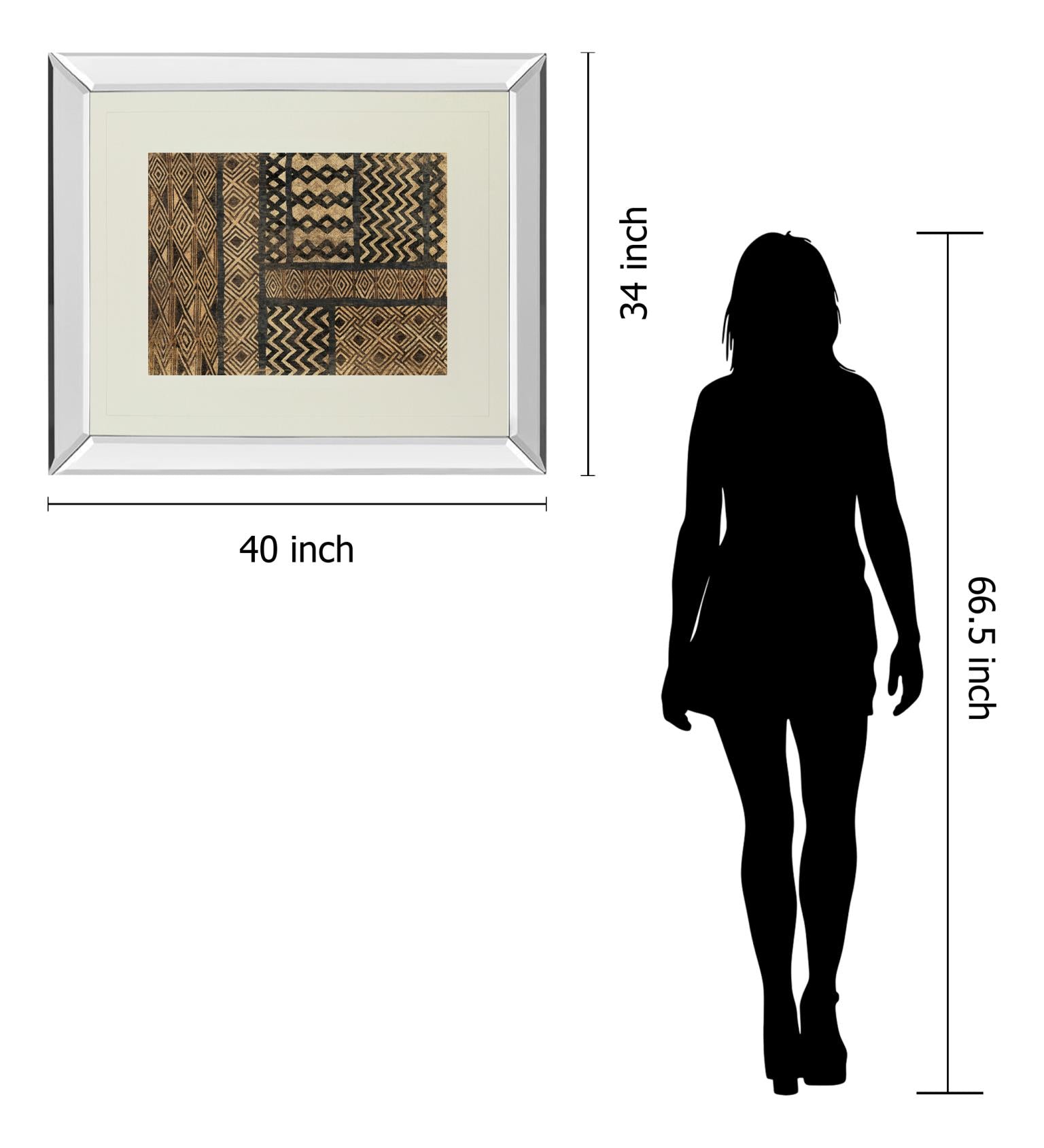 Mirrored Frame Kuba Abstract By Sue Schlabach 34X40 Mirror Frame Print