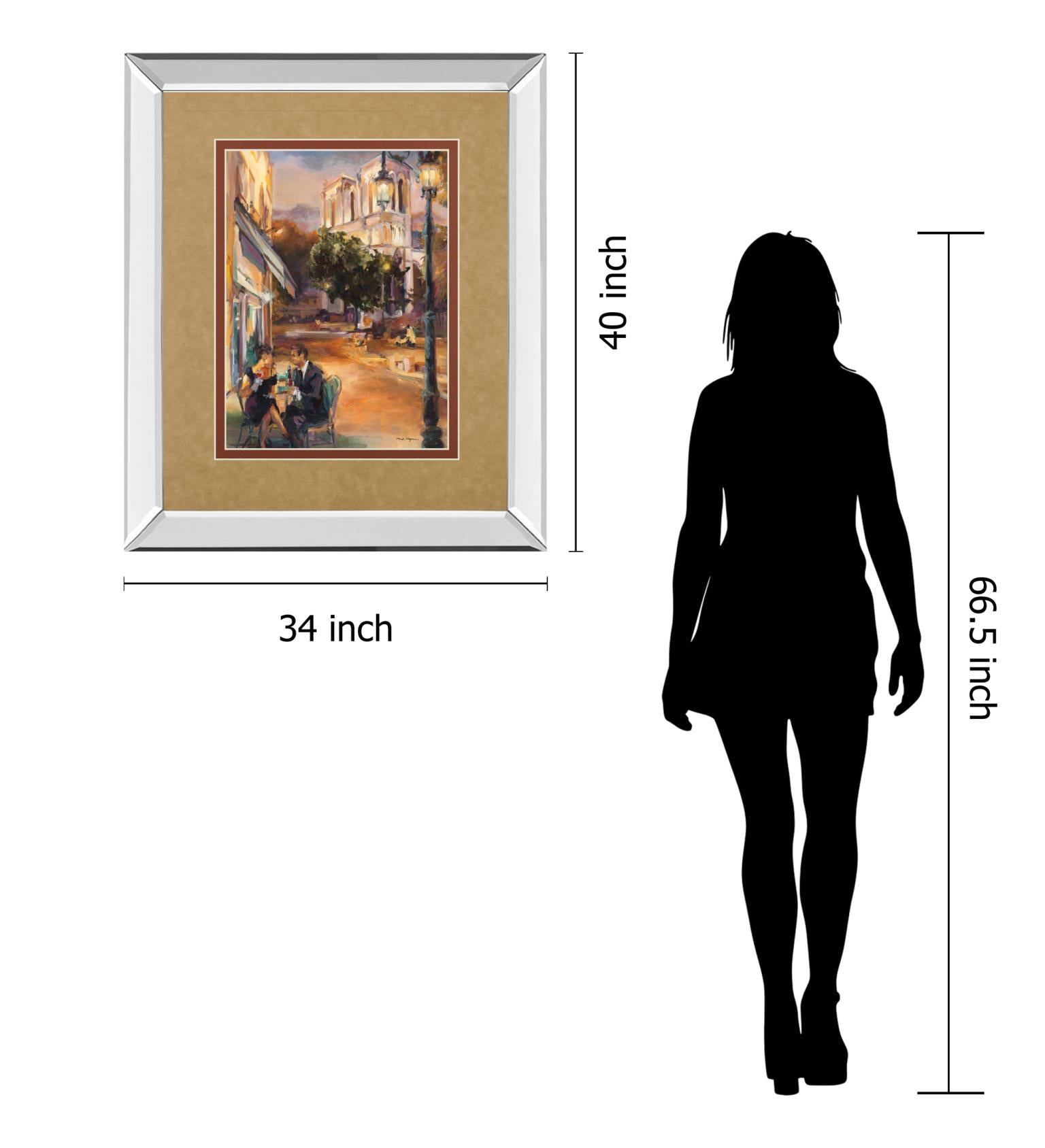 Mirrored Frame Twilight Time In Paris By Marilyn Hageman 34X40 Mirror Frame Print