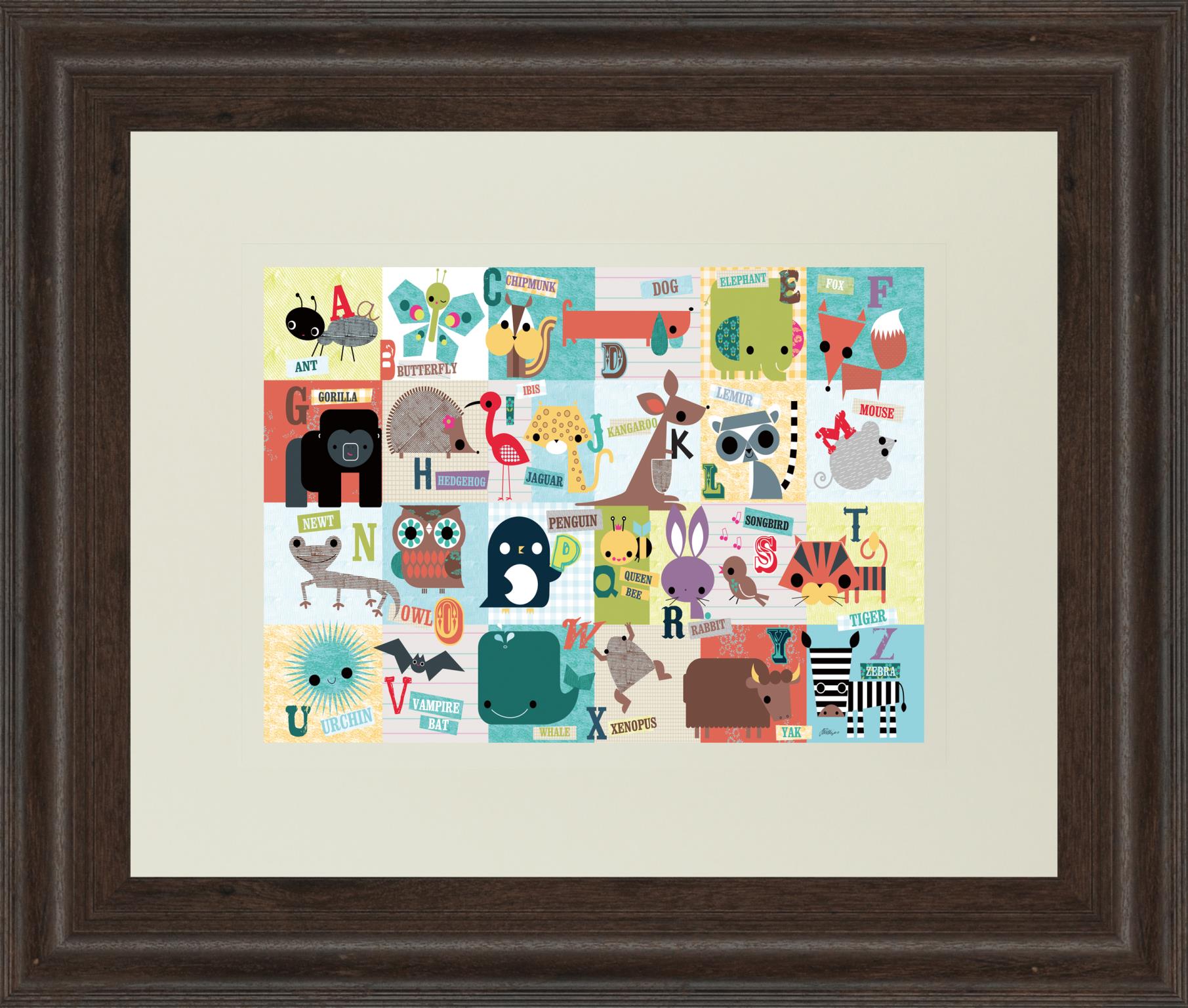 Animal Abc By Julian Phillips 34X40 Framed Print