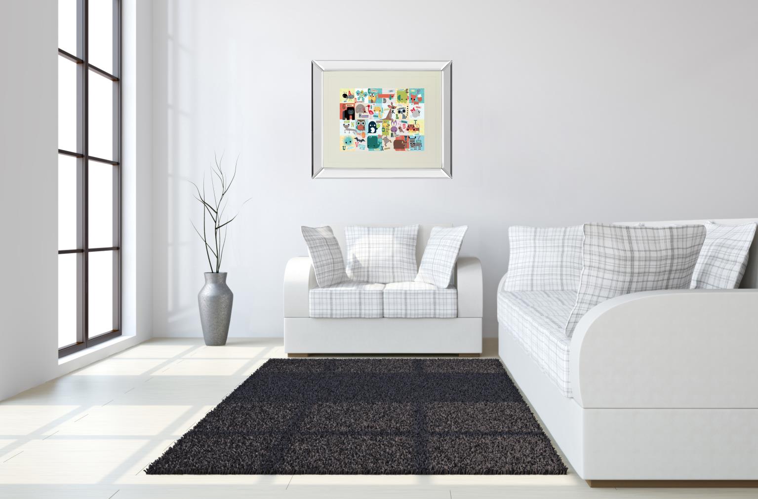 Mirrored Frame Animal Abc By Julian Phillips 34X40 Mirror Frame Print