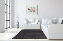 Mirrored Frame Animal Abc By Julian Phillips 34X40 Mirror Frame Print