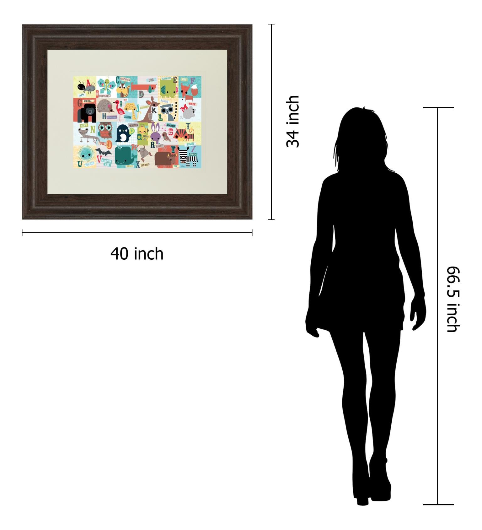 Animal Abc By Julian Phillips 34X40 Framed Print