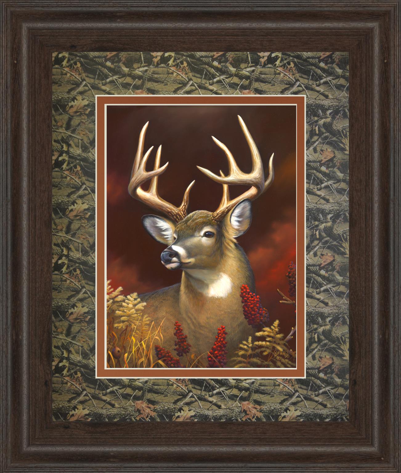 Deer Portrait 34X40 Framed Print
