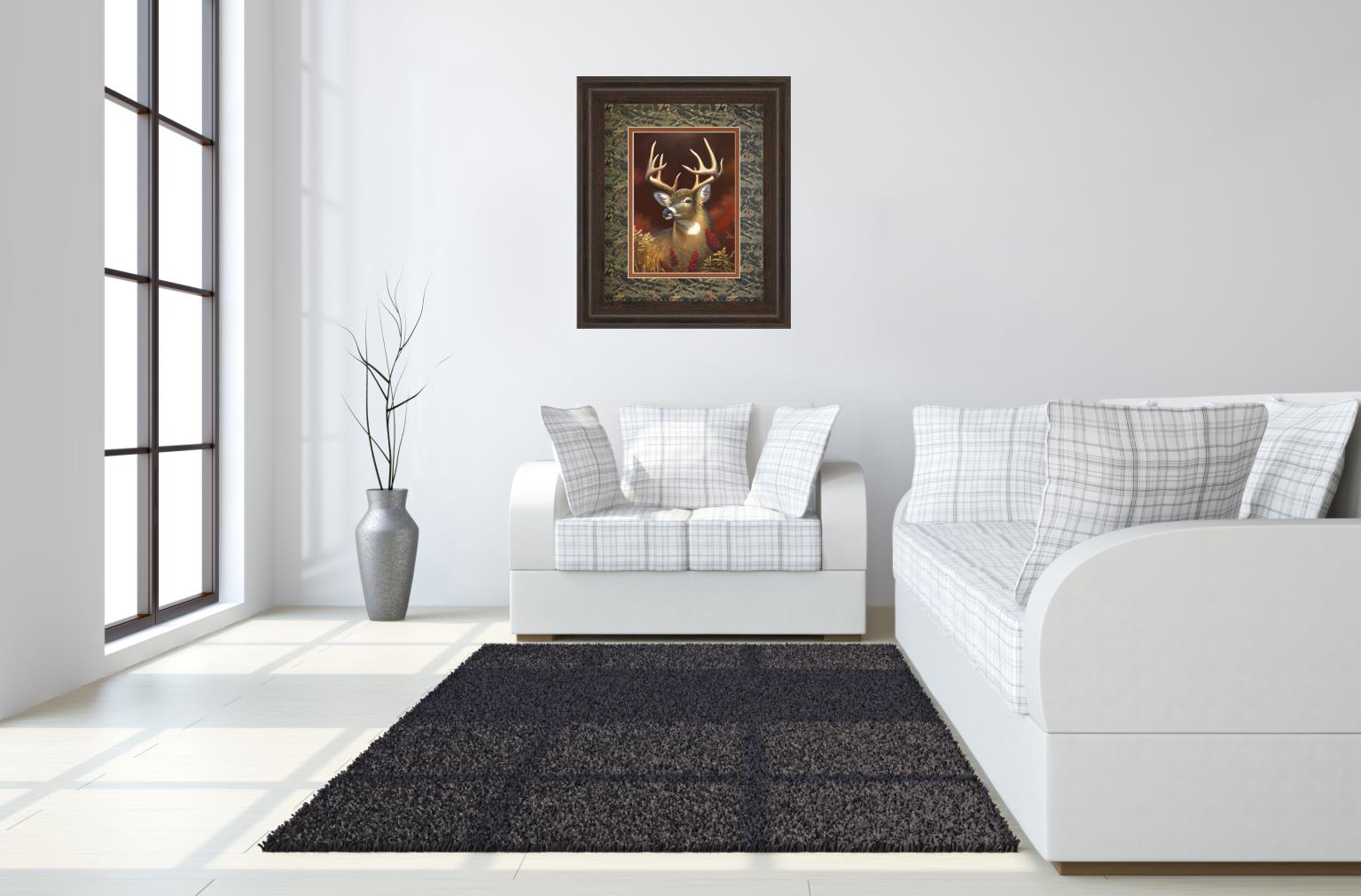 Deer Portrait 34X40 Framed Print