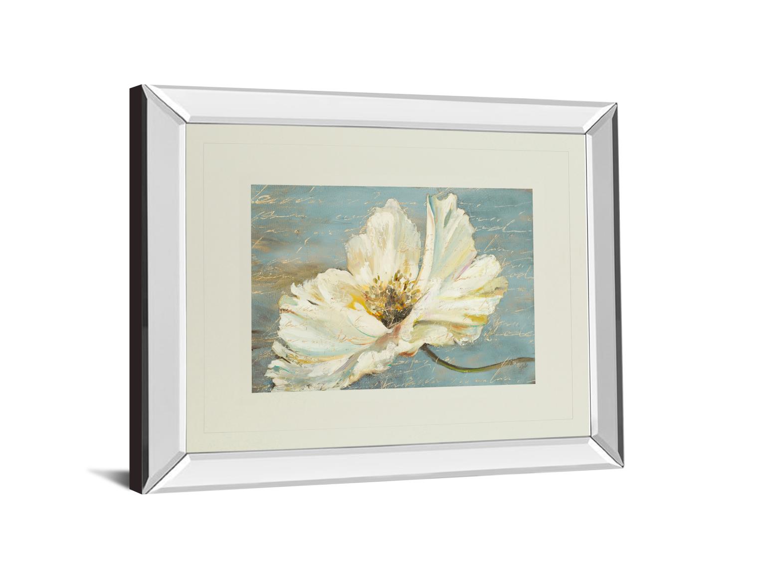 Mirrored Frame White Peony By Patricia Pinto 34X40 Mirror Frame Print