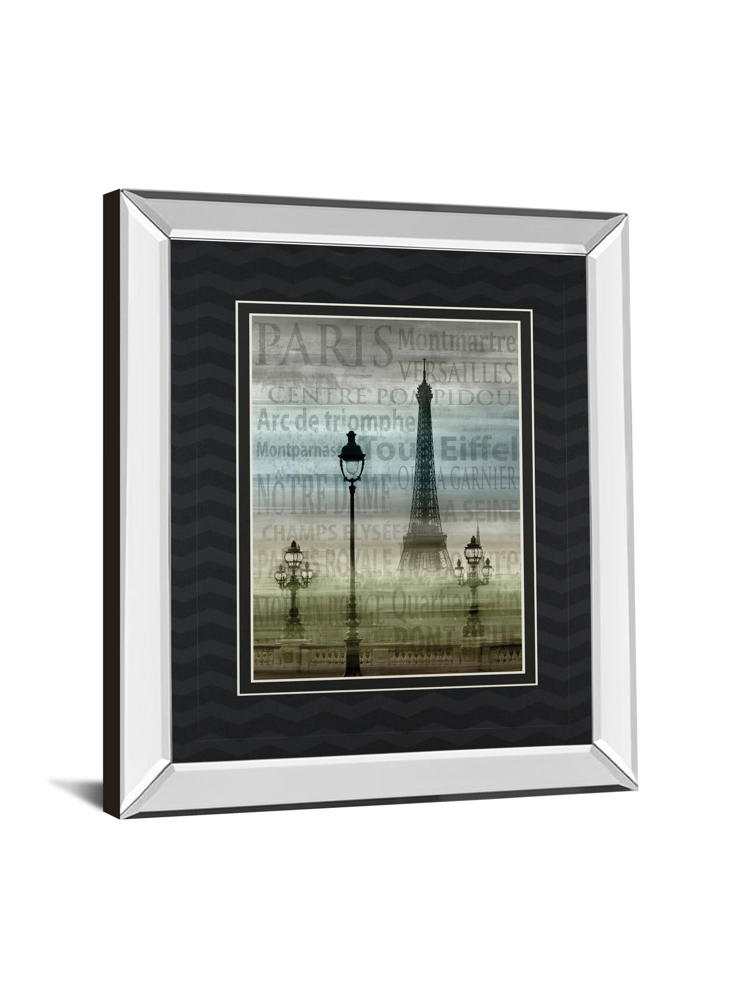 Mirrored Frame Paris 1 By Allen Lanbert 34X40 Mirror Frame Print