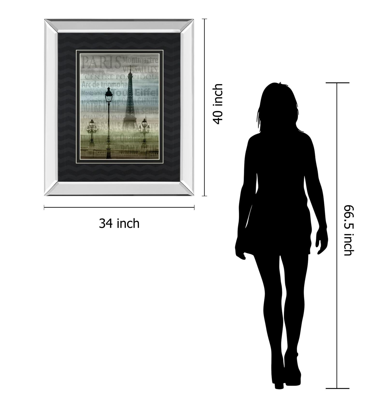 Mirrored Frame Paris 1 By Allen Lanbert 34X40 Mirror Frame Print