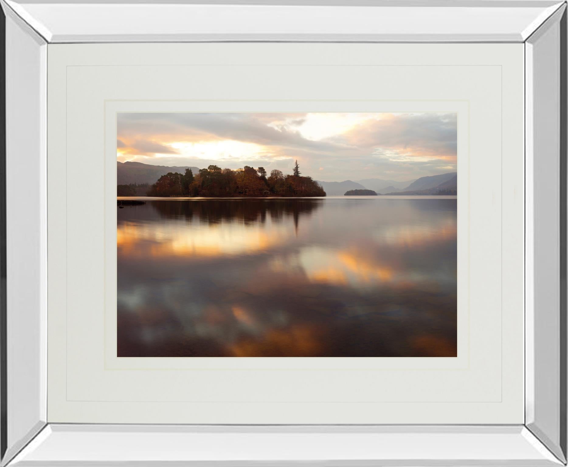 Mirrored Frame Golden Lake By Peter Adams 34X40 Mirror Frame Print