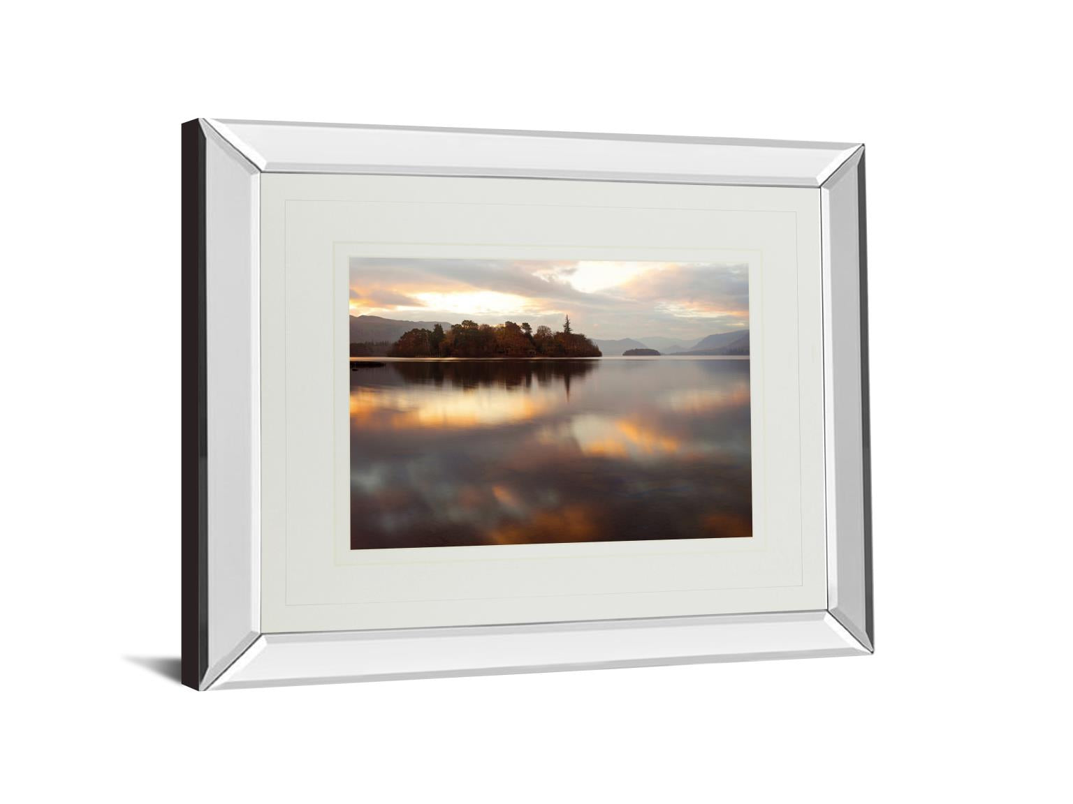 Mirrored Frame Golden Lake By Peter Adams 34X40 Mirror Frame Print