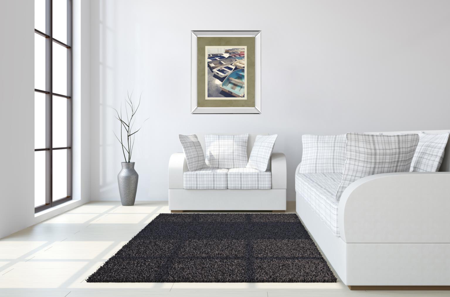 Mirrored Frame Eastern Coastal By Sarah Gardner 34X40 Mirror Frame Print